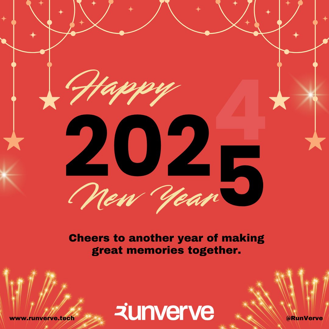 runverve's tweet photo. 🎉 Cheers to new beginnings and endless possibilities! 🌟 Wishing you a Happy New Year 2025 filled with success, joy, and unforgettable memories. Let’s keep making strides together! 🏃‍♂️✨

#RunVerve #HappyNewYear2025 #InnovationInMotion https://t.co/t1eSq01Ttd