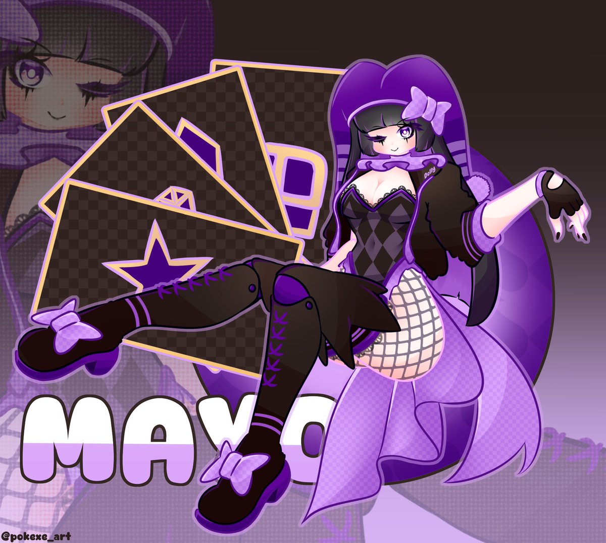 pokexe_art's tweet image. Here is another comm from anonymous... Bless their soul 🙏 #ClownGirls #goth