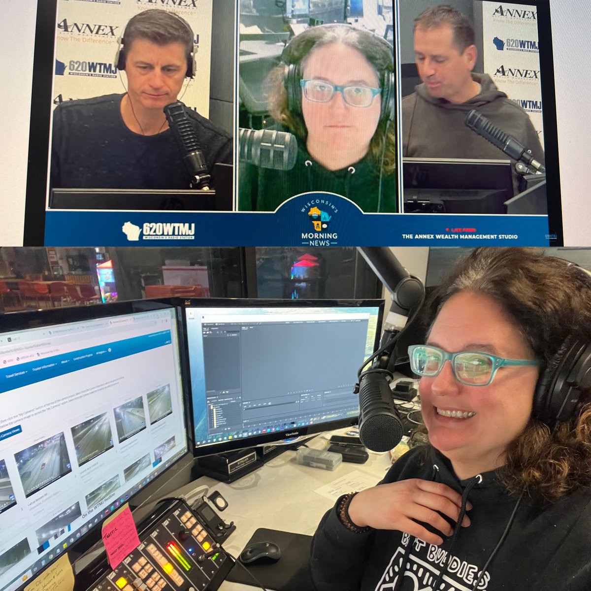 Spending early NYE morning with my <a href="/620wtmj/">620 WTMJ</a> buddies! 🥳Filling in on morning traffic 🚗🎙️. Drive safe out there today &amp; tonight! <a href="/vincevitrano/">Vince Vitrano</a> <a href="/erikbilstadWTMJ/">Erik Bilstad</a> <a href="/WhatTheHillGee/">Greg Hill</a> <a href="/AdamRobertsMKE/">Adam Roberts</a> #NewYear2025 #radiolife #goodkarma