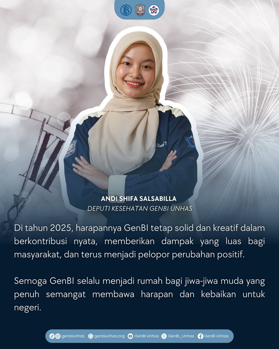GenBI_Unhas's tweet photo. [✨ New Year, New Goals, New Energy! ✨]

Halo👋🏻 Sobat GenBIers!!

Sebagai GenBI-ers, mari menebar manfaat, berinovasi, dan berkolaborasi demi Indonesia yang lebih baik. Siap wujudkan aksi nyata? 💪

#GenBI
#EnergiUntukNegeri
#GenBIUnhas
#DedikasiTinggiInovasiUntukNegeri https://t.co/KTZX3Gelb2
