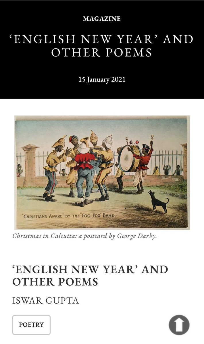 We share these translations of Iswar Gupta, which includes a translation of his ‘Ingraji Naba Barsho’ or ‘English New Year’, every on New Year’s Eve -  for the poems, including the one I have just mentioned, to get new readers: literaryactivism.com/english-new-ye…

Our best for 2025!