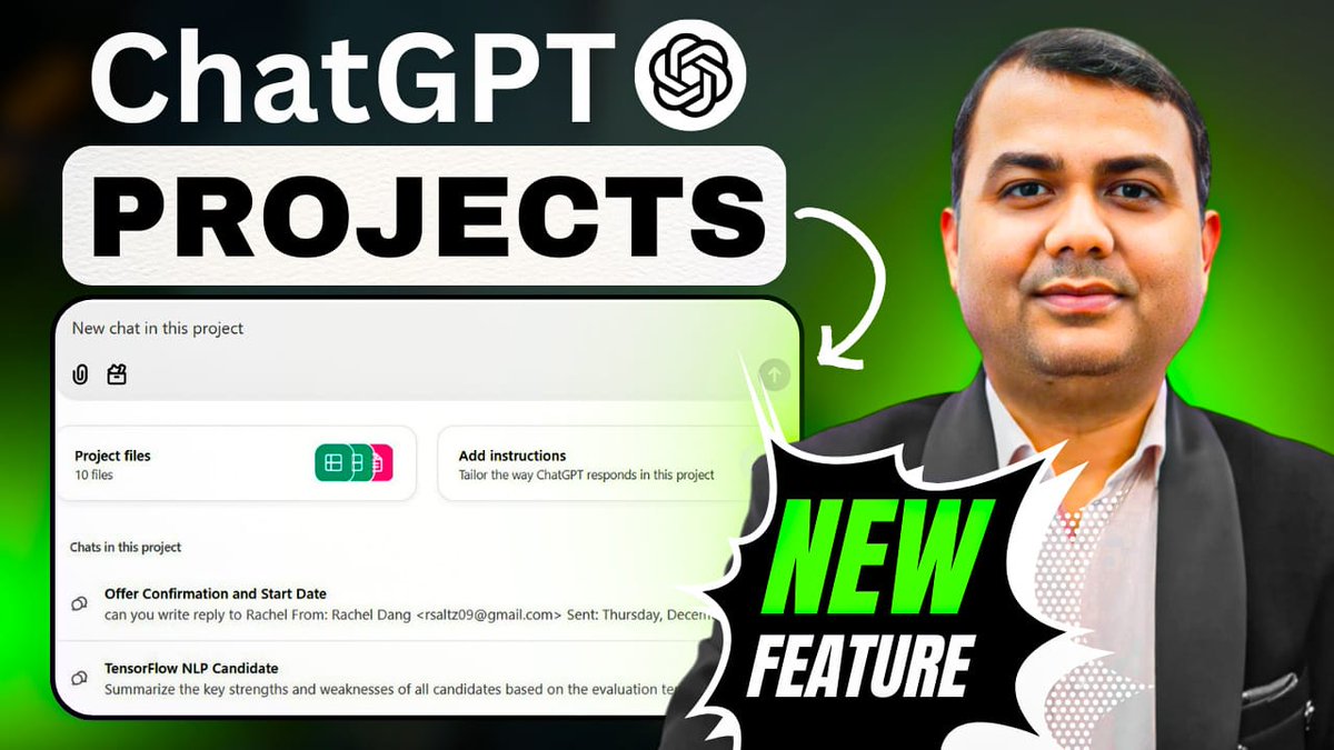 LuxmiShanker's tweet image. youtu.be/FLjaObhVcD0
ChatGPT Projects: Organize, Manage &amp;amp; Simplify Your Work
#ChatGPT,#OpenAI,#ChatGPTProjects,#AIWorkflow,#AIProductivity,#CustomGPT,#OrganizeWithAI,#TechTutorial,#AIForEveryone,#OpenAIUpdates,#AIManagement,#ProjectsFeature,#ArtificialIntelligence,#AIWorkflows