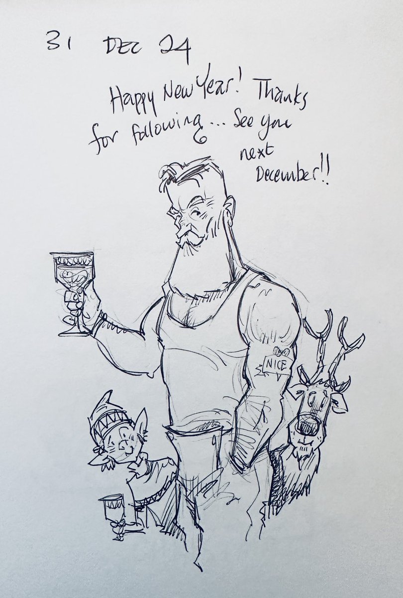 No pun today - just thanks for all the likes and comments. It’s always fun! Now to start thinking about Dec 25!!! #doodleaday #hotsanta #christmaspuns