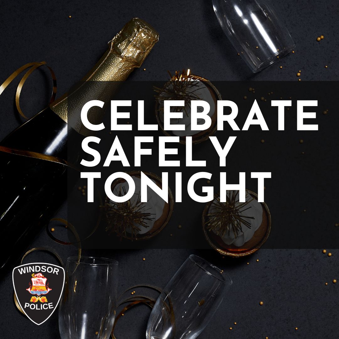 WindsorPolice's tweet photo. New Year’s Eve Reminder: Don’t Drive Impaired 

As we welcome 2025, remember driving under the influence of alcohol or drugs is a serious crime that puts lives at risk.

Plan ahead: Use a designated driver, Uber, taxi, or rideshare.

Look out for others: Stop friends or family from driving impaired.
One bad decision can lead to tragedy. 

Celebrate responsibly and keep our roads safe.