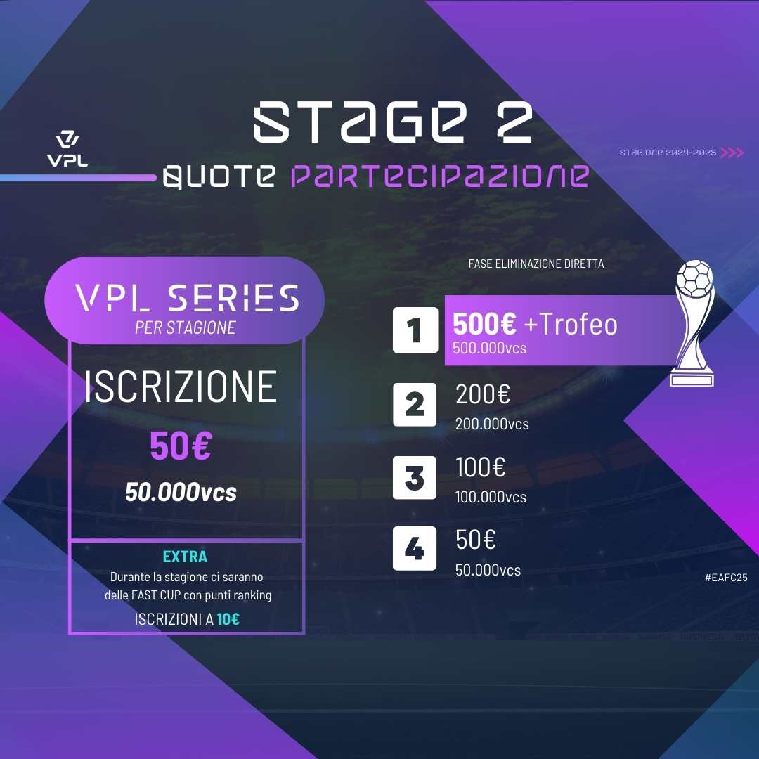 VPL Italy 🇮🇹 (@vplitaly) on Twitter photo 📣 Dal 1° Gennaio al 6 Gennaio saranno aperte le iscrizioni per la VPL Series #StageTwo in partenza il 7 Gennaio.
Tutte le info in merito alla competizione e all'iscrizione dei team sono disponibili sul sito Ufficiale di <a href="/VPLglobal/">Virtualproleague</a> a questo link: virtualproleague.com/portal/en/news… .
Con 📣 Dal 1° Gennaio al 6 Gennaio saranno aperte le iscrizioni per la VPL Series #StageTwo in partenza il 7 Gennaio.
Tutte le info in merito alla competizione e all'iscrizione dei team sono disponibili sul sito Ufficiale di <a href="/VPLglobal/">Virtualproleague</a> a questo link: virtualproleague.com/portal/en/news… .
Con