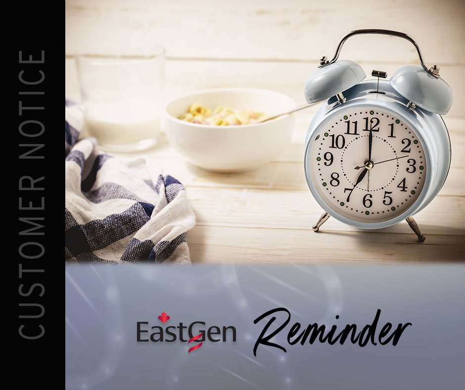 📌 Important Reminder from EastGen
Please note that there will be no AI technician services on January 1st, as our field staff will be spending the holiday with their families.

Head office will close at noon on Dec. 31st and remain closed on Jan. 1st for the statutory holiday.