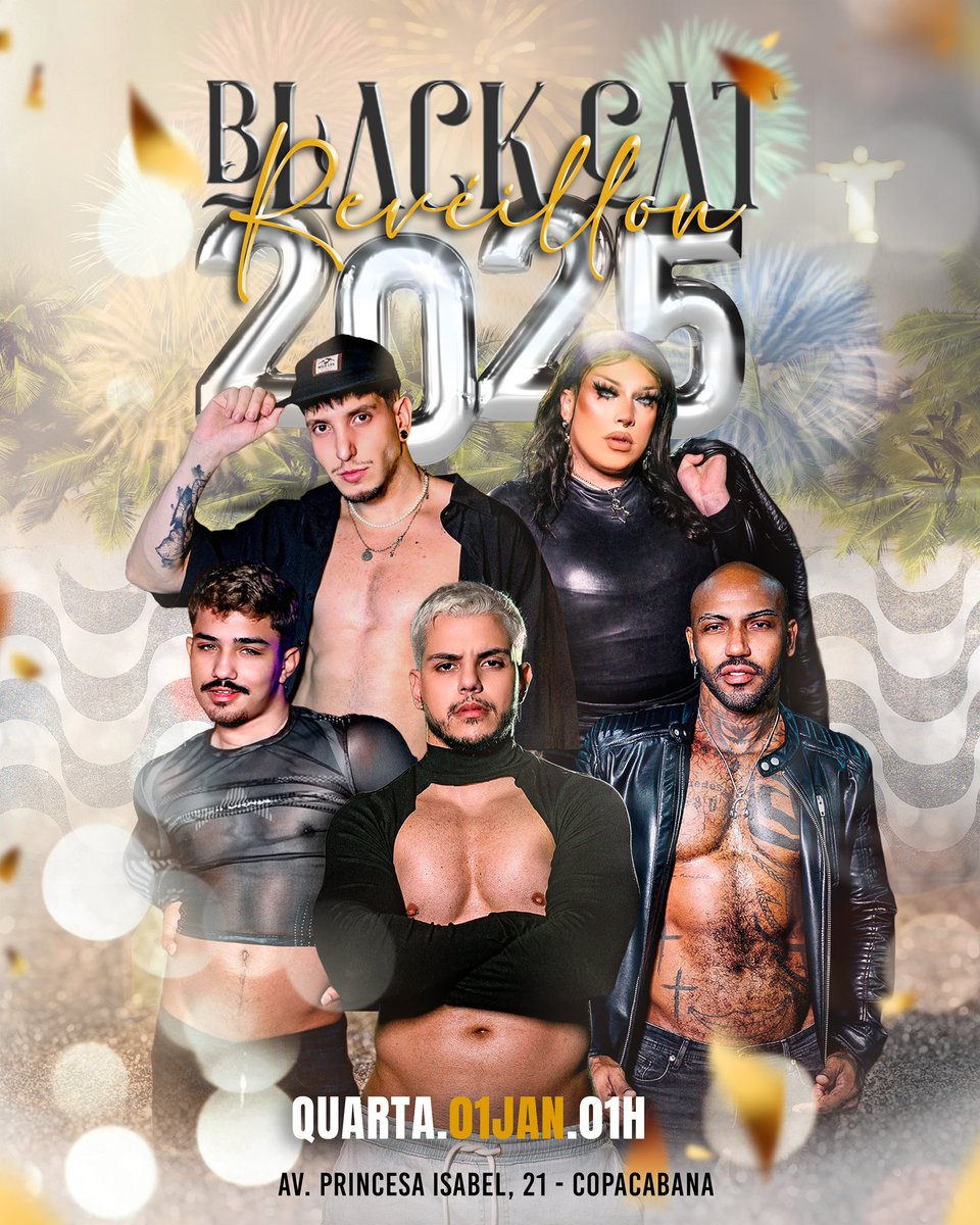 Vem viver a virada mais hot da cidade com a gente, a poucos metros da praia de Copacabana! 🥂A partir de 01h, até as 08h o Black Cat te espera com um super elenco, a melhor vibe pra começar 2025, além do maior darkroom da zona sul 🐈‍⬛

sympla.com.br/event__2763860