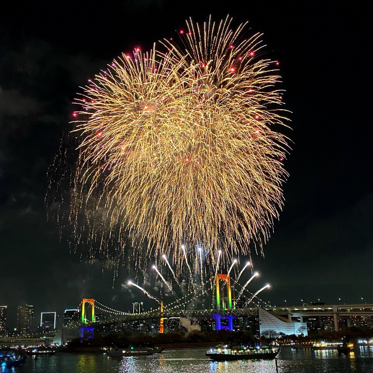 leon_seven7's tweet photo. 先日お台場で花火を見て来ました！超寒かったけど5分くらいだったので丁度良かった。迫力あって綺麗でした〜😃🎇✨

★今年も皆さまから沢山のいいねやフォローありがとうございました！また来年もよろしくお願いいたします〜★

#お台場 #お台場レインボー花火 #odaiba #fireworks #hanabi https://t.co/2PgvEMpsvM