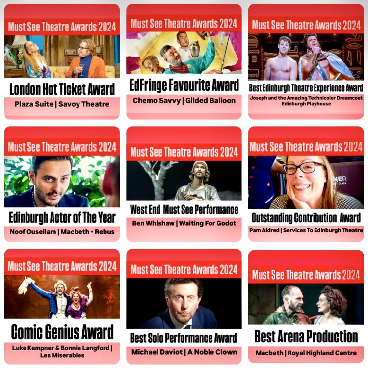 The inaugural <a href="/MustSee_Theatre/">Must See Theatre</a> Awards are now live. Meet the winners at must at MustSeeTheatre. com
Link in first comment.