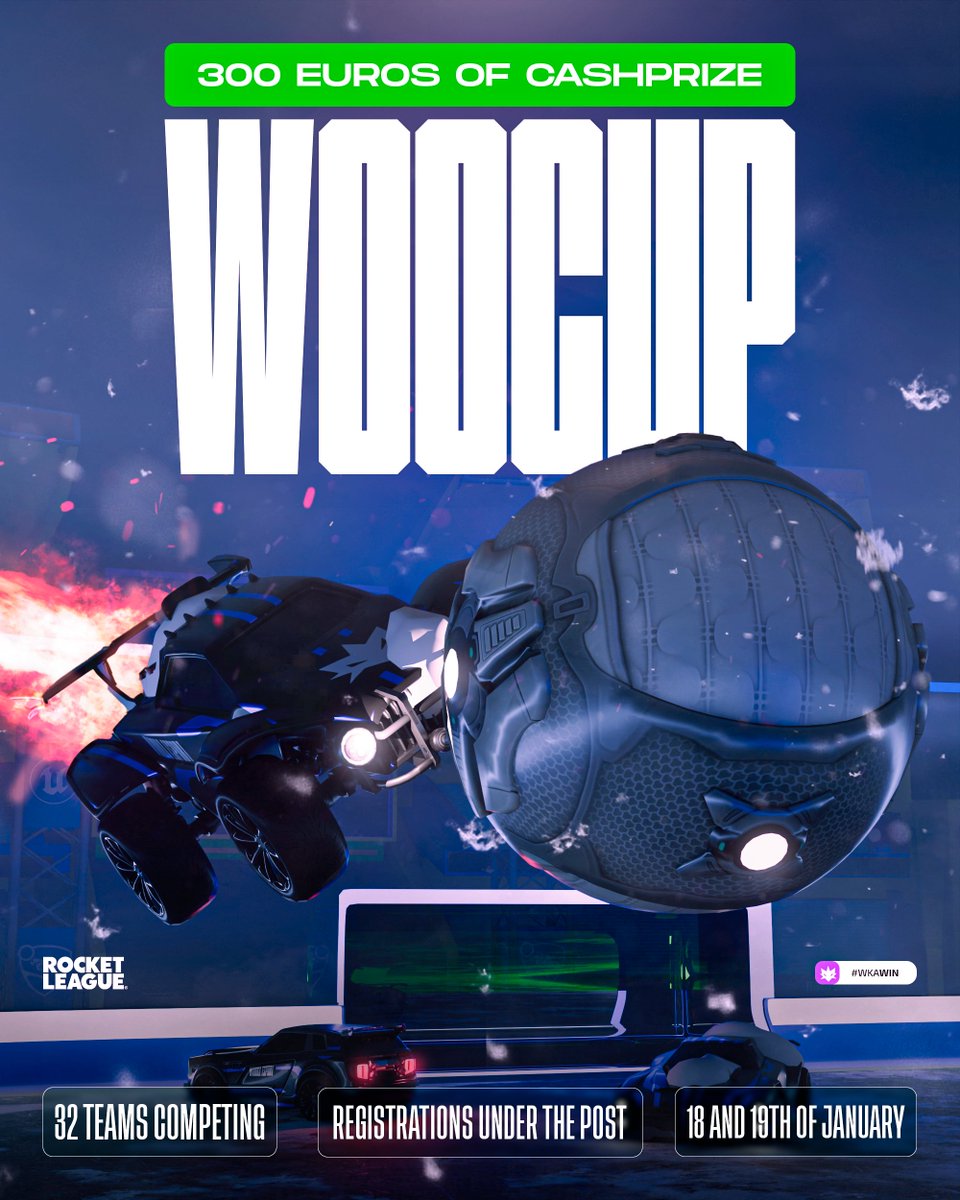 LA WOOCUP DÉBARQUE SUR ROCKET LEAGUE 🚗

Wooka Esport organise son premier tournoi et voici les informations nécessaires ✨

📅 : 18-19 janvier 2025 
🎮 : 32 équipes en format 3vs3 
💰 : Cash Prize de 300€ à la clé ! 

Lien et discord pour les inscriptions dans les commentaires