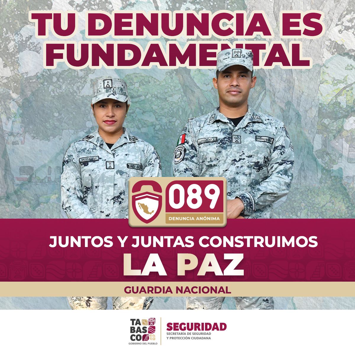 Gobdetabasco's tweet photo. 📣En Tabasco, la seguridad es responsabilidad de todos. Si eres testigo de un delito, no te quedes callado. Denuncia de forma anónima al 089. Tu protección es nuestra prioridad.
#Marca089 #GobiernodelPueblo #TuDenunciaesFundamental https://t.co/rmiAXzzBq5