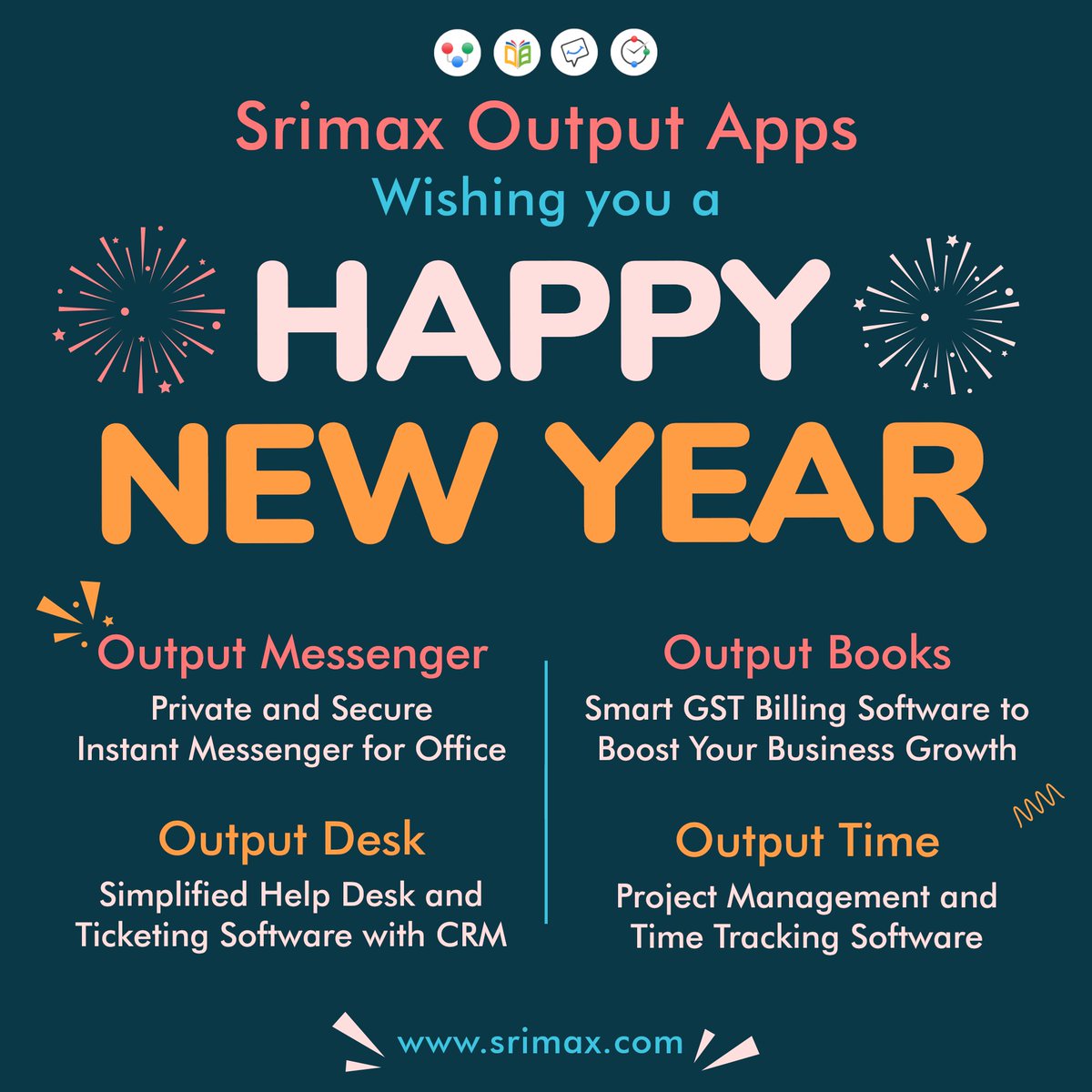 outputtime's tweet image. Srimax Family Wishes You a Happy New Year!

May this year bring you abundant joy, love, laughter, and success. Wishing each and every one of you a truly happy and prosperous New Year!
