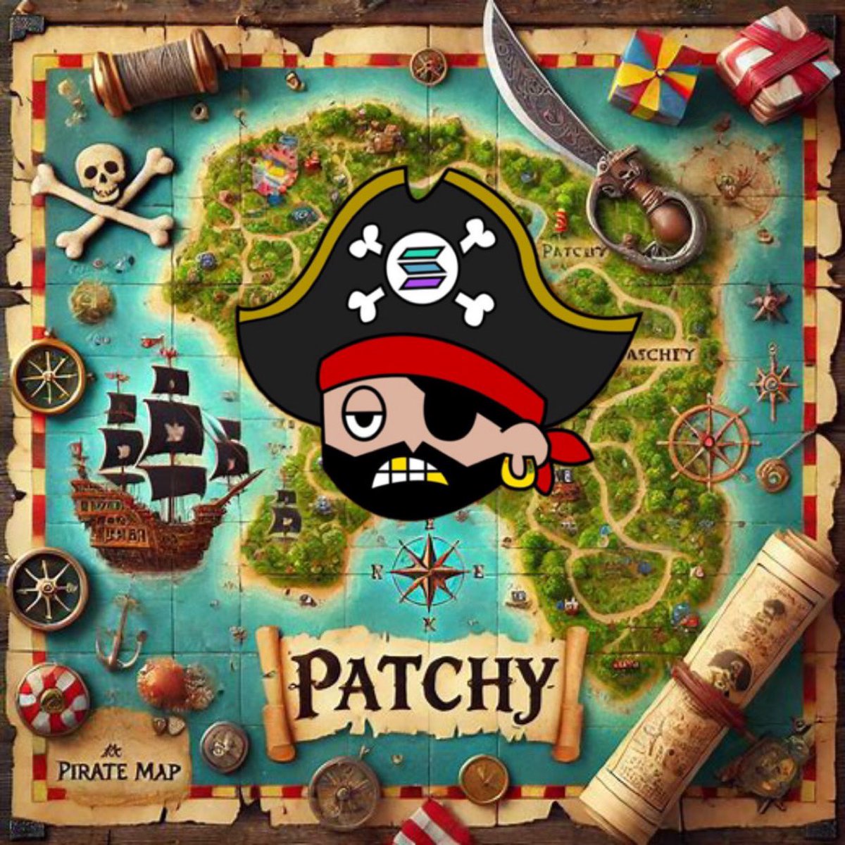 Set sail on Patchy's quest for treasure! 🏴‍☠️ Follow the dotted lines, uncover hidden riches, and embrace the meme magic on the Solana seas.

Join us on Telegram for real-time updates:

t.me/patchyportal 

Check out our website for more information! 

patchythepirate.com