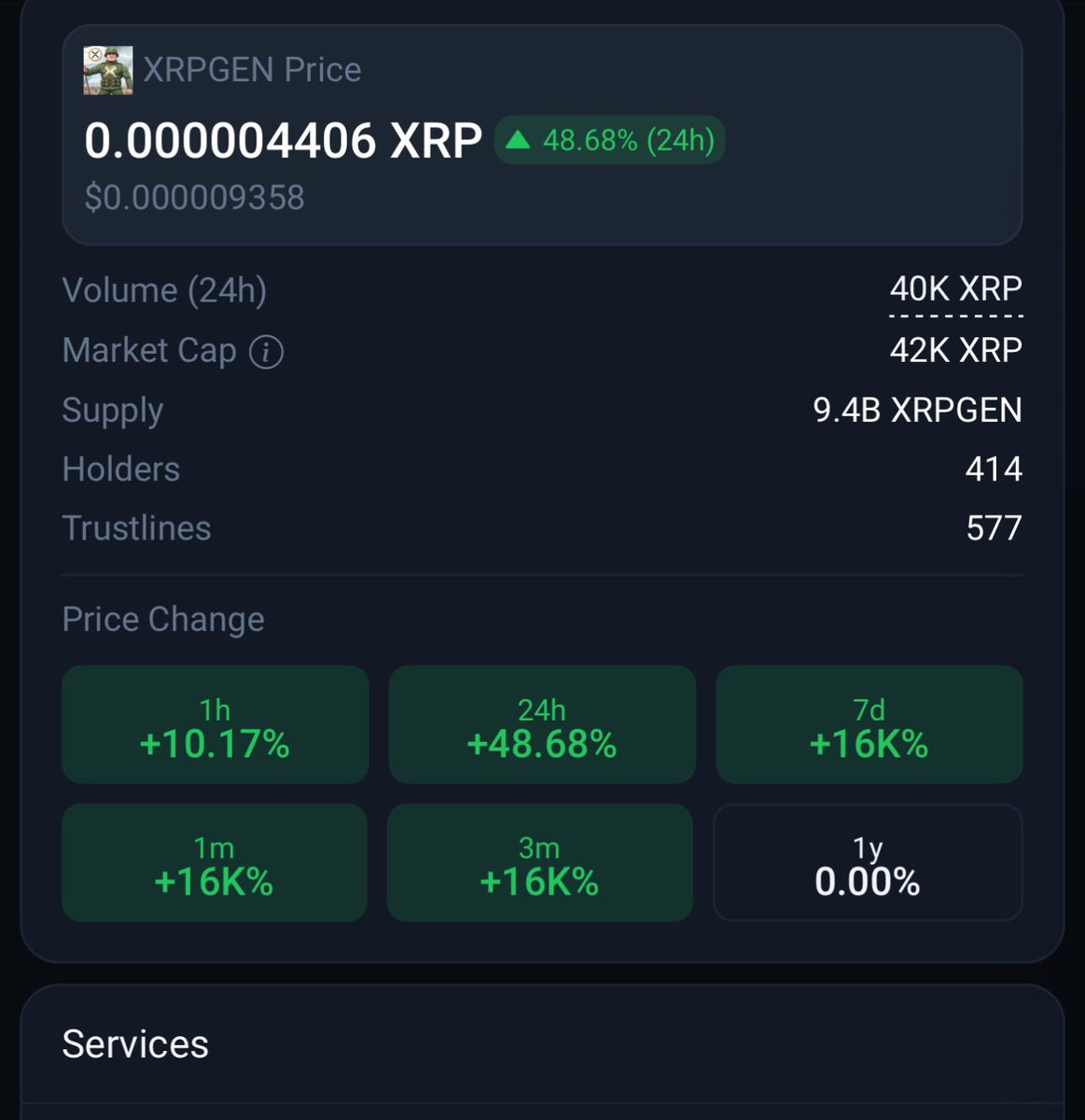 XrpGeneralmoon's tweet photo. THE GENERAL IS BULLISH๐ซก๐ช This is a call to arms soldiers!๐ฃ๏ธ
#XRP #XRPGEN #XRPL #XRPCommunity $XRP $XRPGEN $ARMY https://t.co/YcsXRU9043