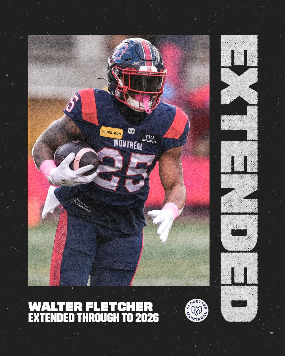 A few more years of Fletcher 😮‍💨

Walter Fletcher has signed a two-year contract with the <a href="/MTLAlouettes/">Alouettes de Montréal</a>.

#CFL
