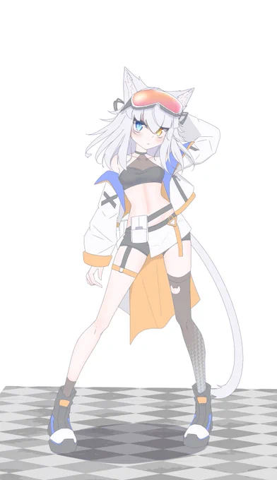 今年の描き納め!うちの子巣鴨チャンのサイバーな格好でした 