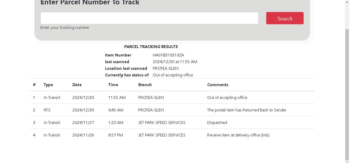 RojieDIDIMOUS's tweet photo. @PostofficeSa tell me why would you send back my things without notifying me that you have received them. Tell me now what’s the next step how can I wait for over a month kanti my things have arrived. Also shouldn’t you branch in protea glen also acknowledge they received? https://t.co/mkhgwNAfgX