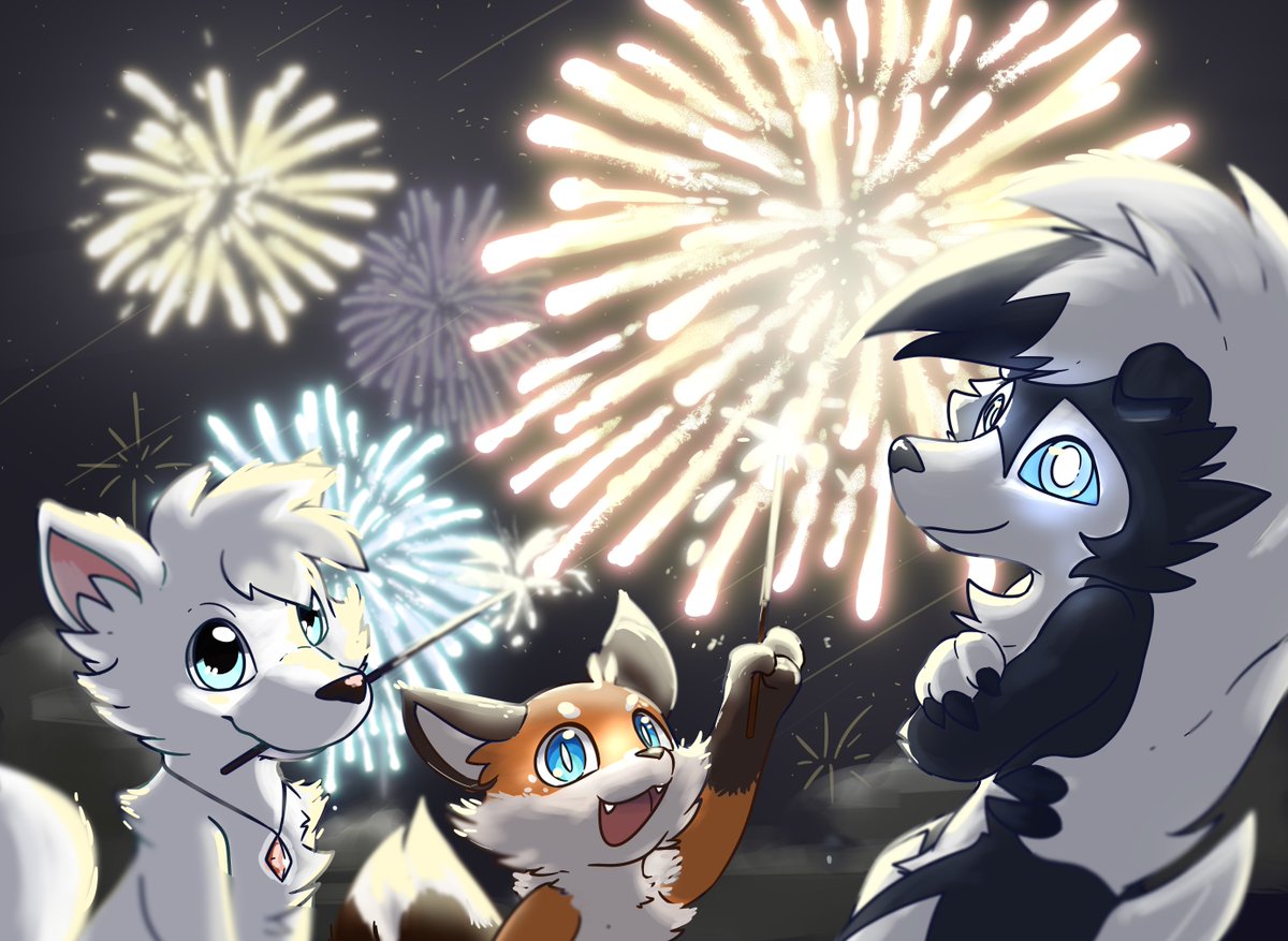 🎆Happy New Year!! 🎆
With the Fox and Wolf :&gt;