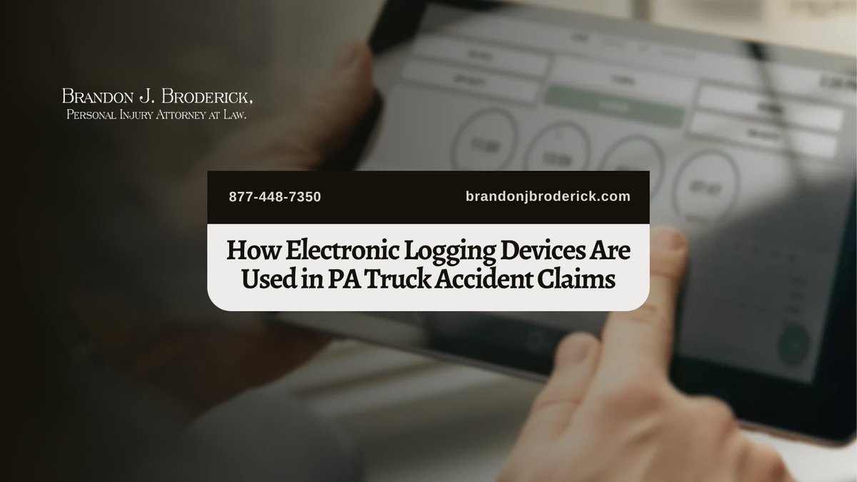 bjbroderick's tweet image. 🚚💥 For Pennsylvania truck accident claims, Electronic Logging Devices (ELDs) can be a game-changer, offering crucial data on driver behavior and compliance. Learn how ELDs impact your case in our blog. 👉 tinyurl.com/yw2m8a7h

#TruckAccidents #AccidentAttorney #PALaw