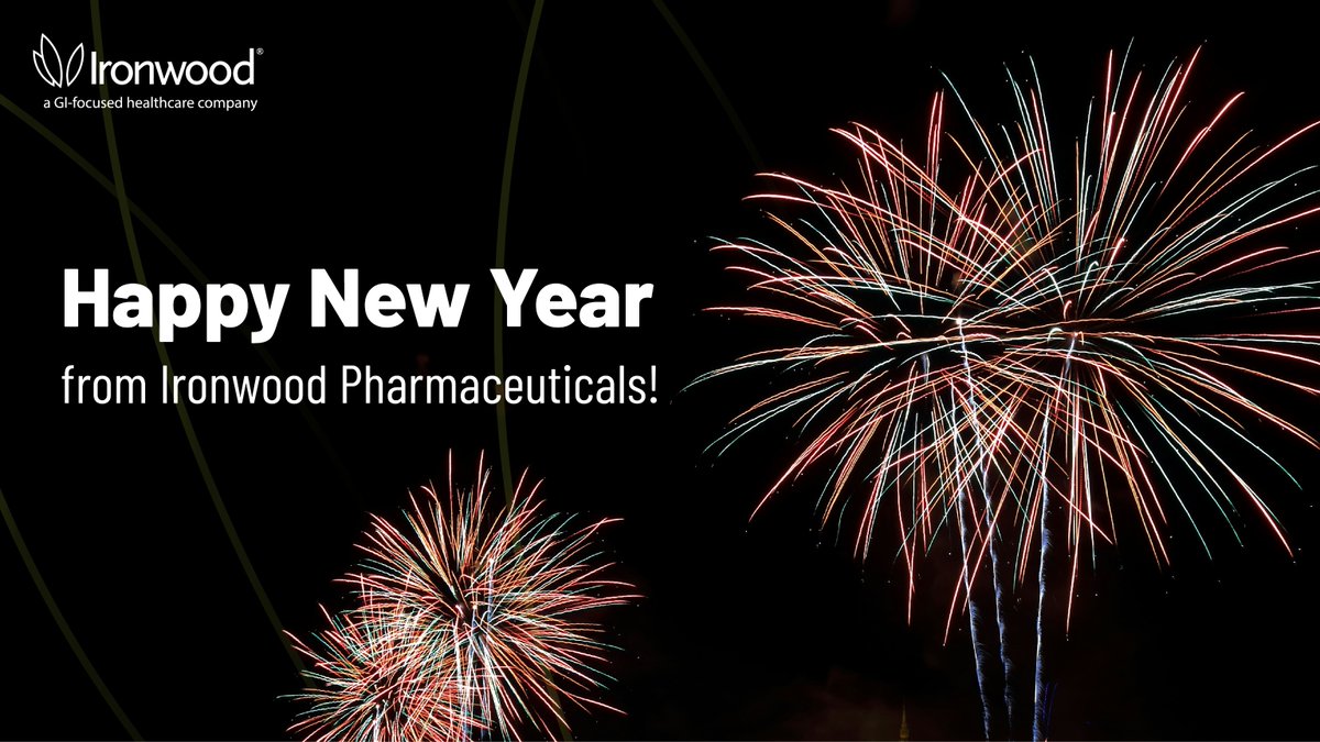 As the year draws to an end, we’re thankful for the partnership of the GI community and the dedication of Ironwoodians to advancing the treatment of #GI diseases and redefining the standard of #digestivehealth care. Wishing everyone #HappyNewYear! 

#WorkinginGIHealth