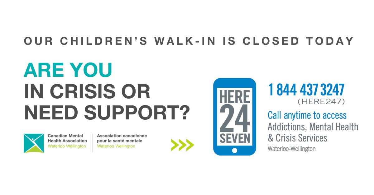 Our Children’s Walk-In Service at 737 Woolwich in Guelph will be cancelled today - December 31st.