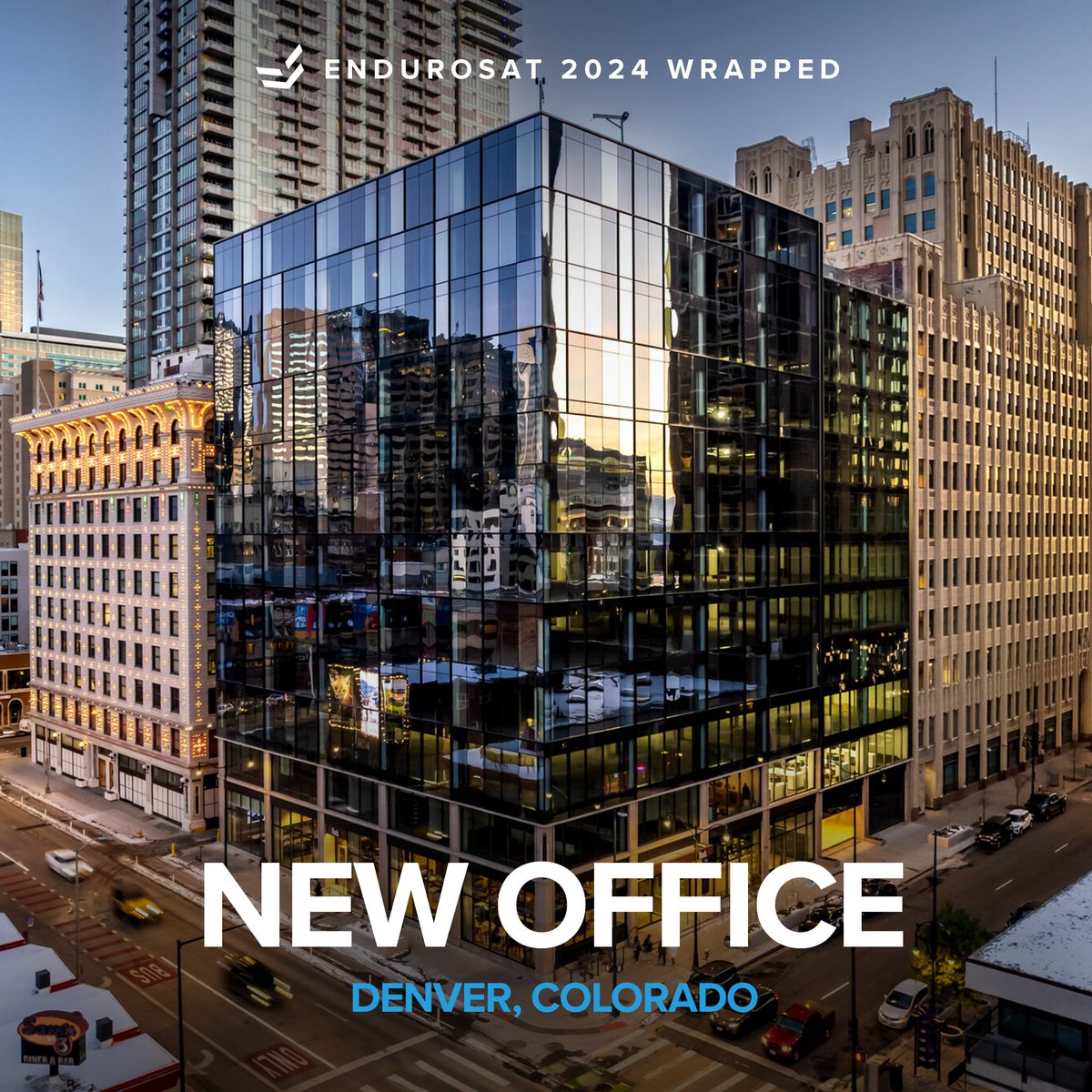 EnduroSat's tweet photo. Your new home in Denver is awaiting! Our US team is looking forward to learn about your space plans #2024wrapped #Spaceiscloserthanyouthink https://t.co/A77djaU7Z3