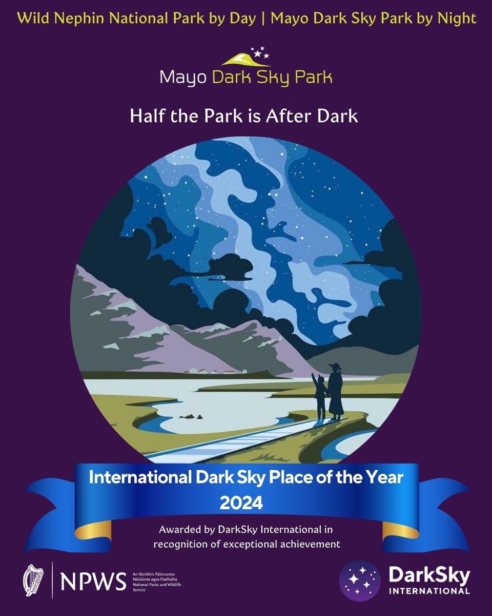 Thrilled to officially share that Mayo Dark Sky Park at Wild Nephin National Park is proud recipient of International Dark Sky Place of the Year award from DarkSky International. With over 200 dark sky places around the world, it means a great deal to us in Mayo.  #HappyNewYear