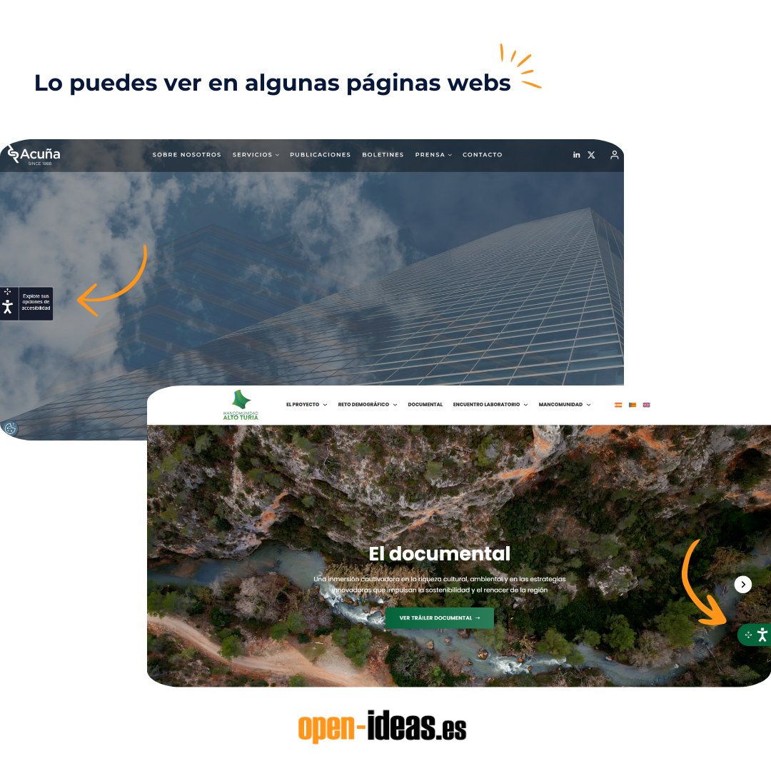 Seguro que lo has visto en muchas páginas webs, te contamos lo que es 👇

🌐 Se trata de un módulo de accesibilidad: una herramienta indispensable para hacer tu web más inclusiva y fácil de usar. Especialmente diseñada para personas con discapacidad visual.

🔍 ¿Qué puede hacer?