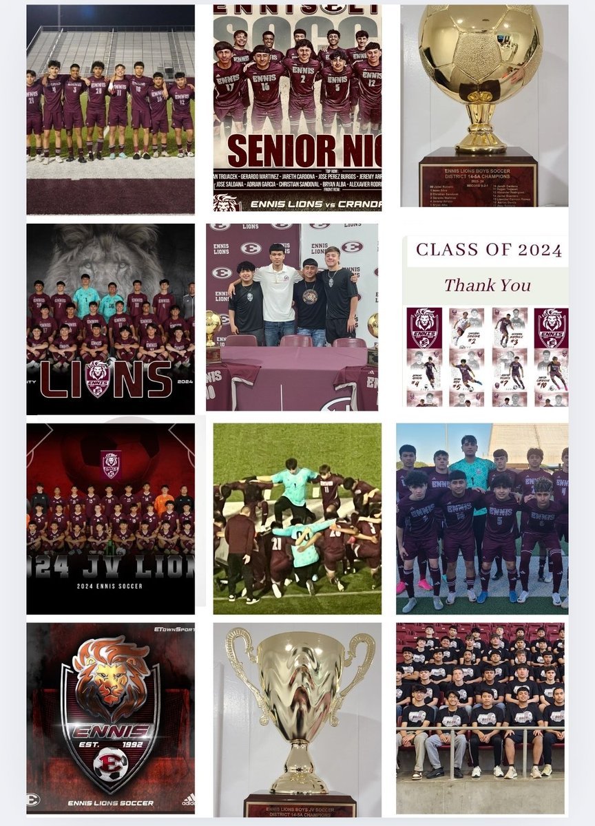 So much to be Thankful for in 2024. Goodbye 2024! Thank you for all of the blessings and amazing memories! Can't wait to see what 2025 has for these awesome young men. Wishing everyone a Happy New Year from Ennis Lions Soccer.