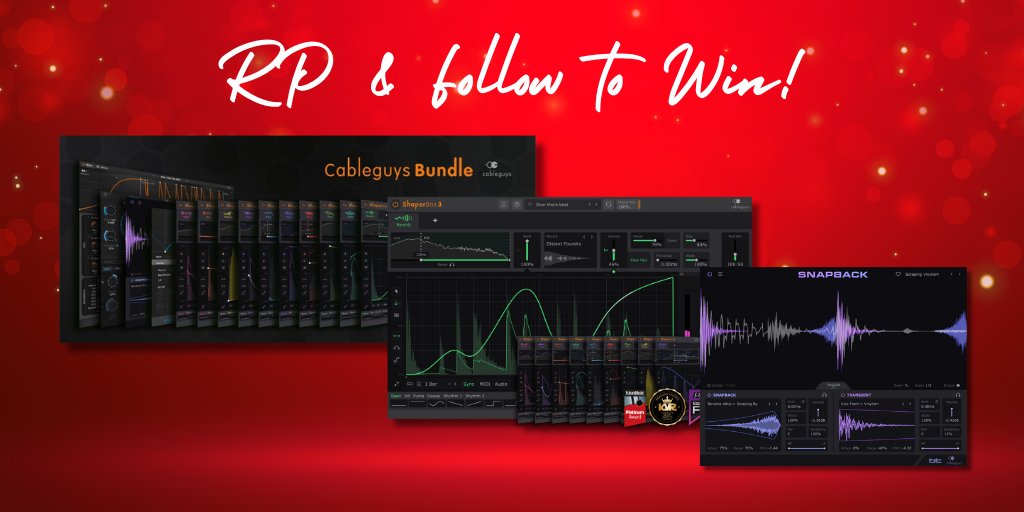 REPOST &amp; FOLLOW <a href="/plugindeals/">Plugin Deals 🔌 💵</a> and <a href="/CableguysTweets/">Cableguys</a> to WIN one of the 3 prizes offered by Cableguys: 1x Cableguys Bundle, 1x ShaperBox 3 Bundle &amp; 1x Snapback plugin 🎅

🎄 cableguys.com

3 Winners chosen January 3