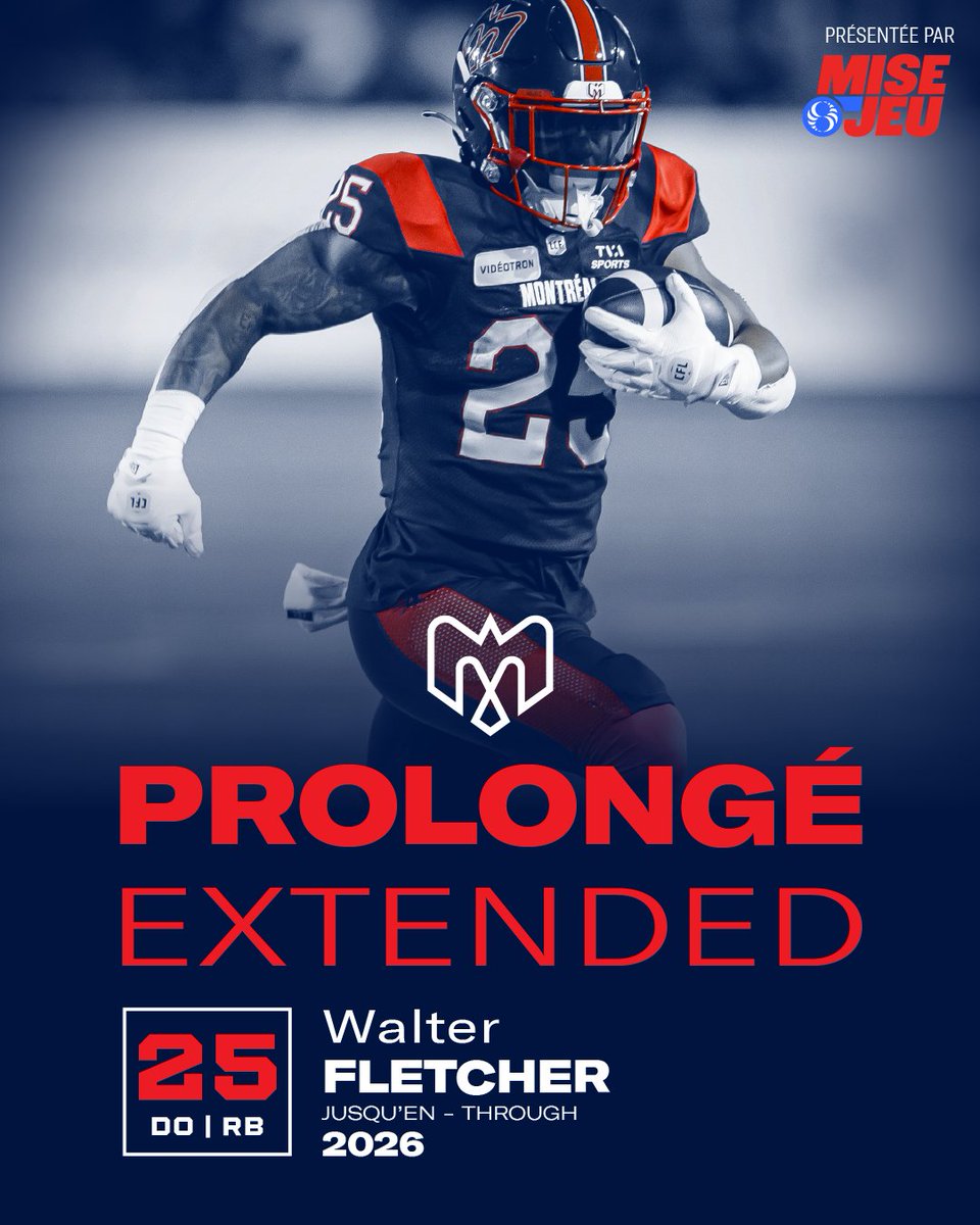 Ending 2024 with a BANG‼️

We have signed <a href="/walterfletcher_/">Walter Fletcher</a> to a ✌️ year contract! 

DETAILS: en.montrealalouettes.com/2024/12/31/wal… 

#Alouettes | Brought to you by <a href="/Miseojeu/">Mise-o-jeu</a>