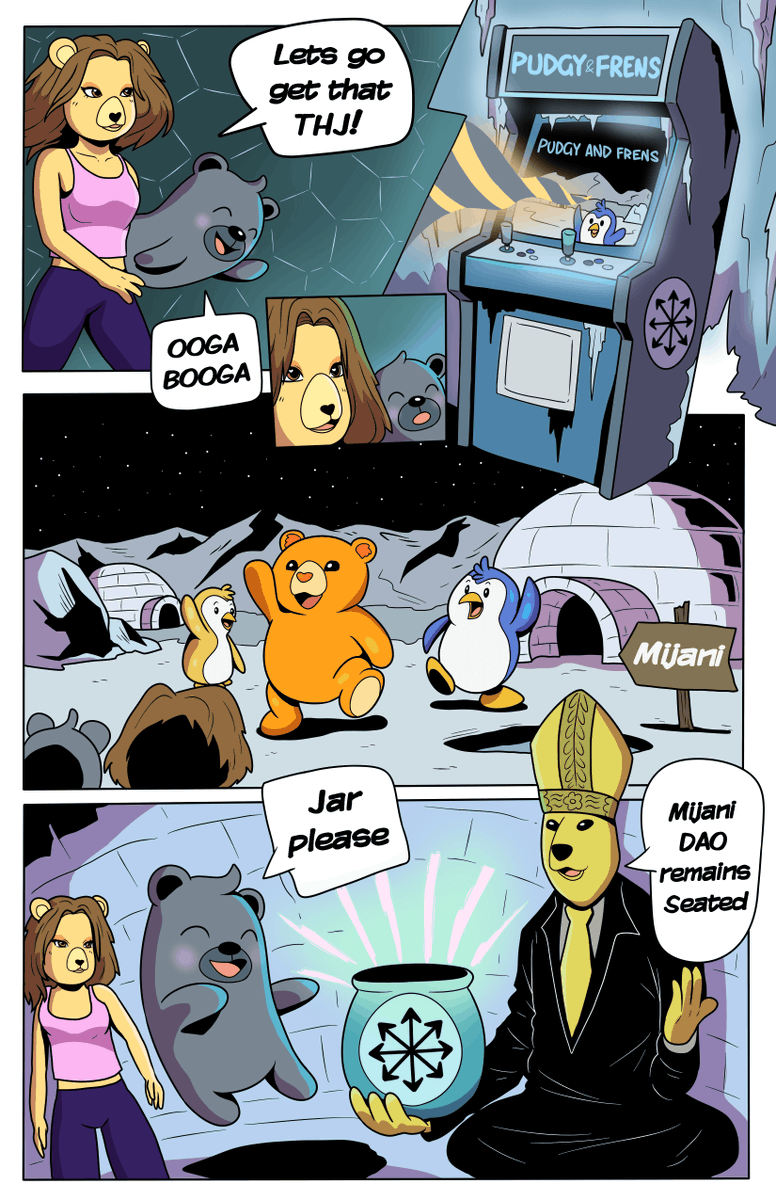 The real power is the frens we make along the way.

A powerful friendship forms between Beras &amp; <a href="/pudgypenguins/">Pudgy Penguins</a>. Whilst <a href="/MijaniDao/">MijaniDao</a> remains seated, you continue the trials, collect the Honey Jars and join the DAO.

The Third Trial Awaits 🐝