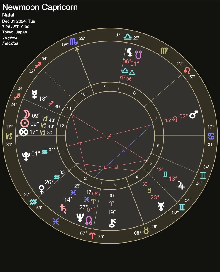 山羊座新月♑🌚の大晦日！

今年も大変お世話になりました🙇‍♀️
静かに殻を破る痛みをじっと見ているような12ハウスにいる新月🌚
明日からまた頑張りましょー*(´･ω･`)و
新年もよろしくお願いします！
良いお年をお迎えください！
