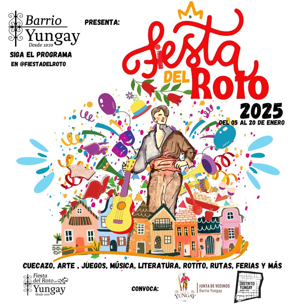 Compartimos Programa de la Fiesta del Roto 2025, que organizan vecinos y vecinas de Barrio Yungay, y que se realizará entre el 5 y el 20 de enero de 2025.

Aquí programa:
facebook.com/share/p/19xYoR…