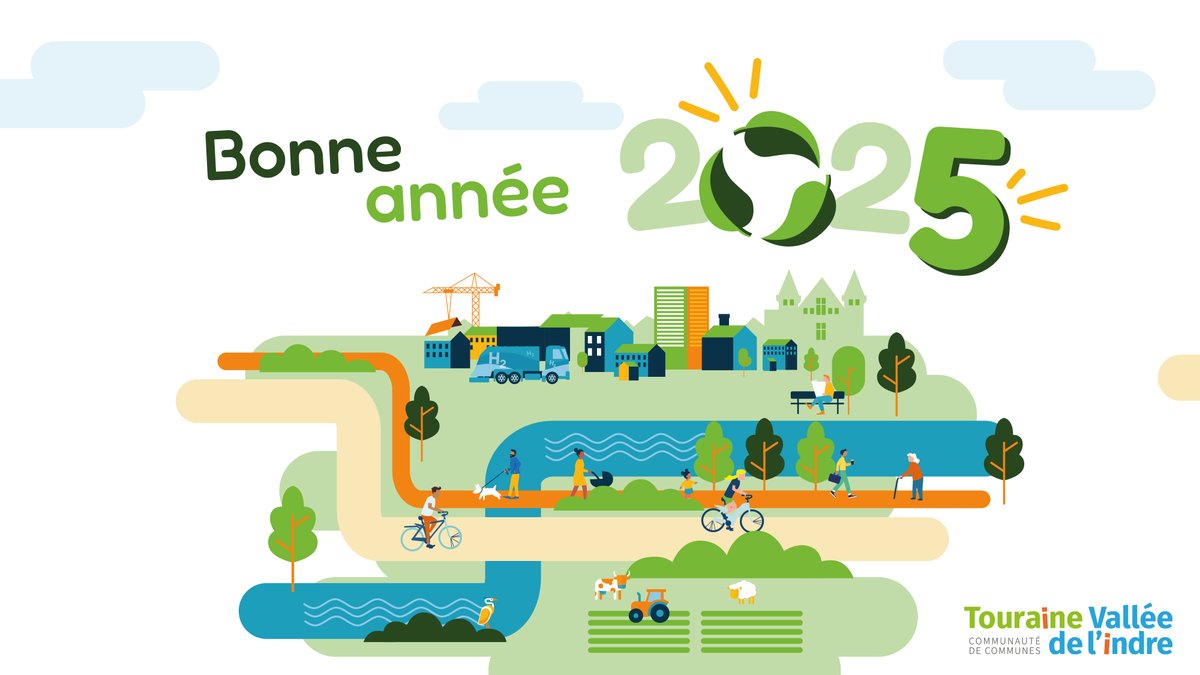 Eric Loizon et l'ensemble des élus communautaires ainsi que tous les agents des services de la Communauté de communes Touraine Vallée de l'Indre vous souhaitent une excellente année 2025 !