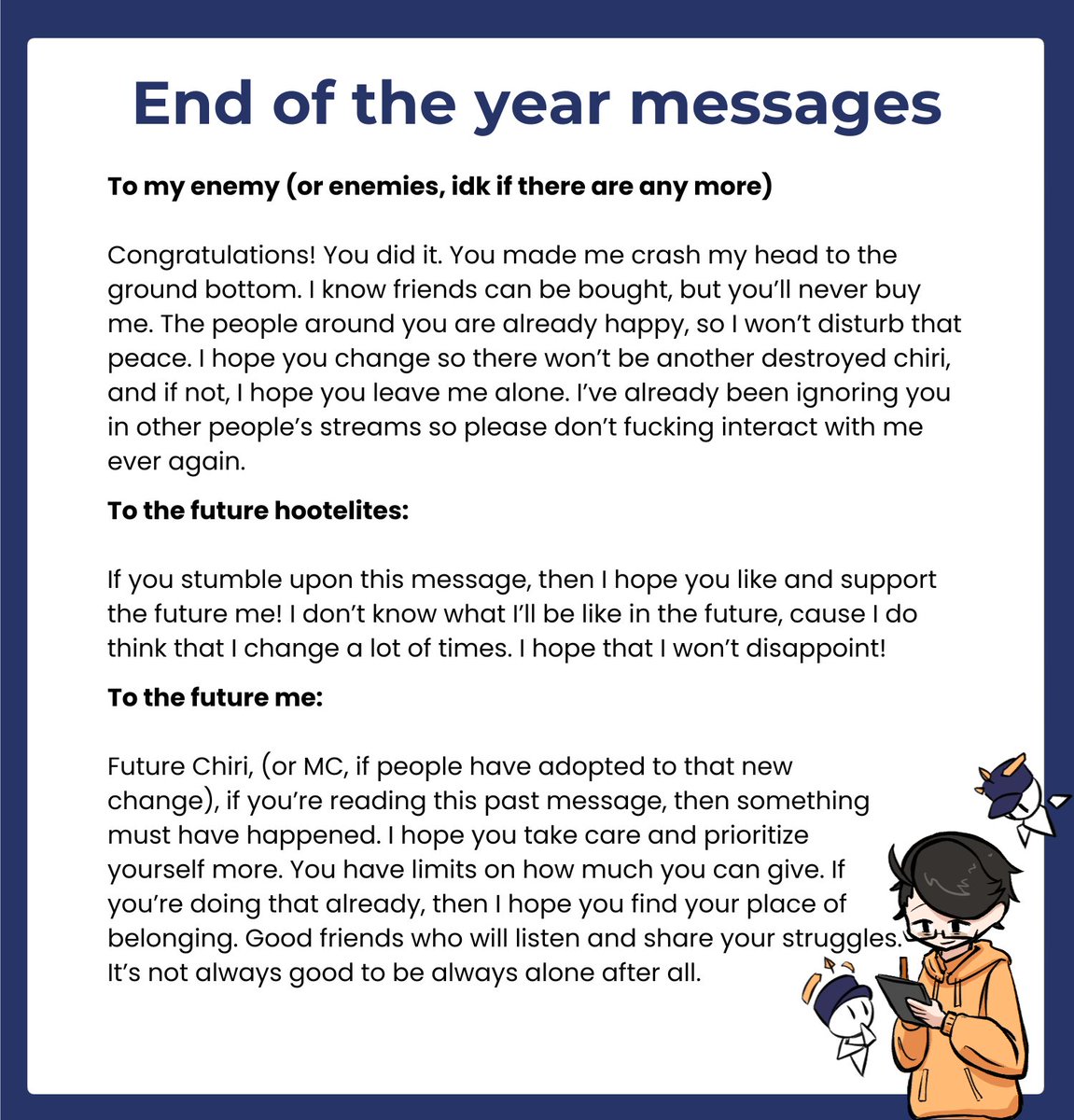 chirisazu's tweet photo. My End-of-the-year 2024 messages to everyone
Happy new years eve! https://t.co/puipX24KUO