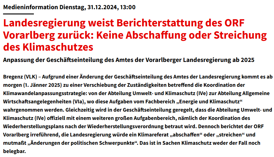 Im Amt der Vorarlberger Landesregierung gibt es keine Referate, trotzdem stand bisher ein Referat in der Geschäftseinteilung. Das hat man nun gestrichen. Das sei aber keine Streichung, sondern eine redaktionelle Maßnahme, sagt das Land und beschwert sich per Aussendung.