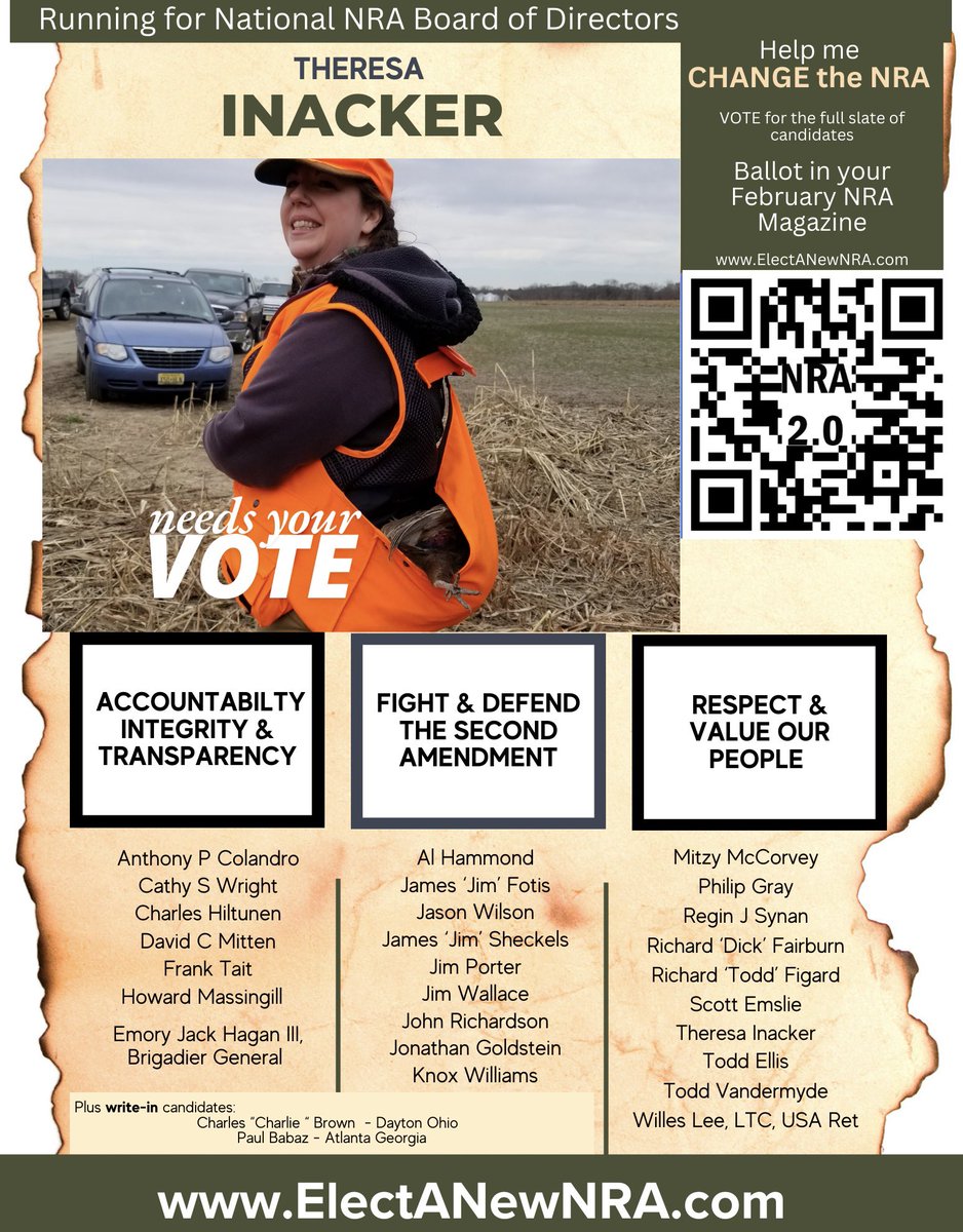 I’m running for the <a href="/NRA/">NRA</a> Board of Directors! Time to return the organization to its members. Check out ElectanewNRA.com for the reform slate, biographies etc. Look for your ballot in your next NRA magazine. <a href="/cnjfo/">CNJFO-Coalition of New Jersey Firearm Owners</a> <a href="/SN_Weekly_/">Shooting News Weekly</a> <a href="/News2ATeam/">News2A</a> <a href="/2nd4Everyone/">Tony Simon</a> <a href="/jpr9954/">John Richardson</a> <a href="/JohnRLottJr/">John R Lott Jr.</a>