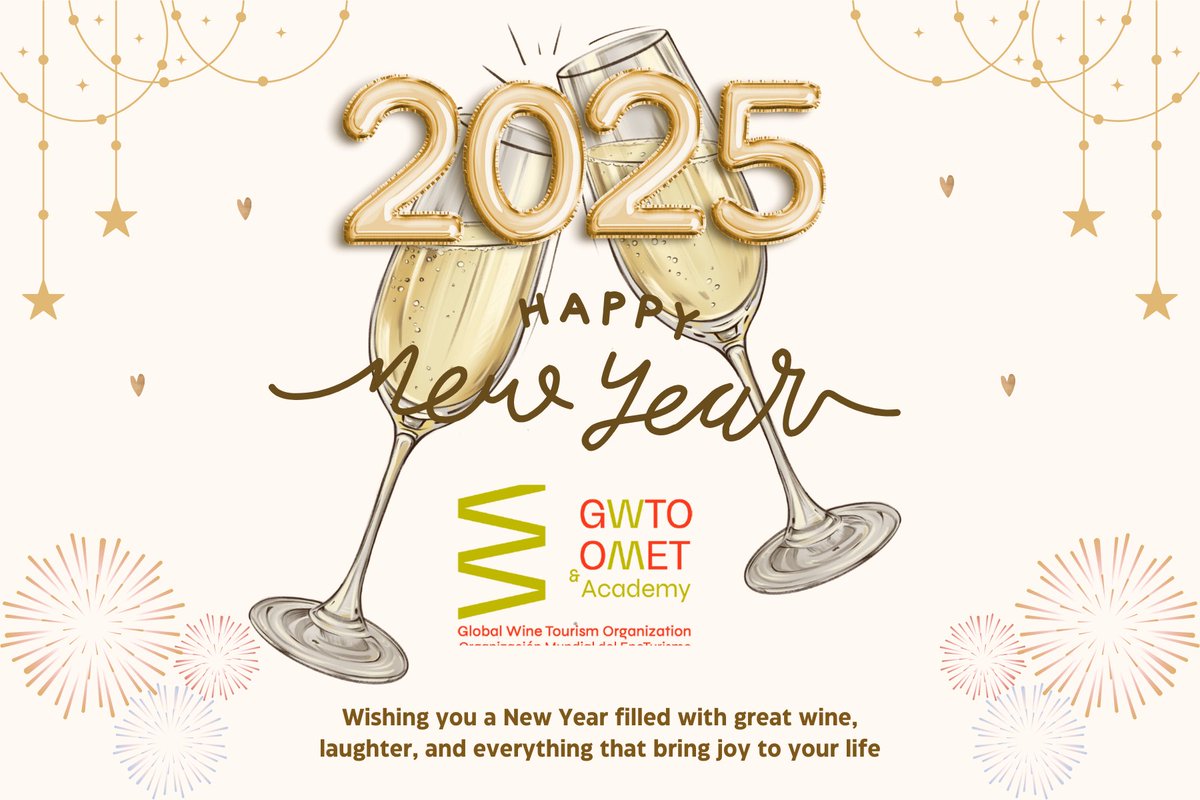 Here’s to fresh starts, old friends, and a glass of wine to toast it all. Wishing you a prosperous and joyful New Year! 🥂
Por los nuevos comienzos, los viejos amigos y una copa de vino para brindar por todo. ¡Te deseo un próspero y alegre Año Nuevo! 🥂
<a href="/vinetur/">Vinetur</a> <a href="/minturgob/">Ministerio de Industria y Turismo</a>