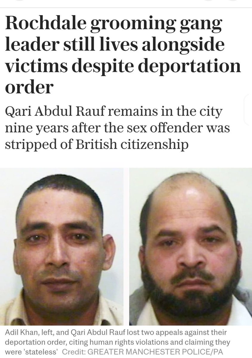 SAshworthHayes's tweet image. By the way, grooming gang leaders were allowed to stay in the UK when it was decided that deporting them would breach their human rights.