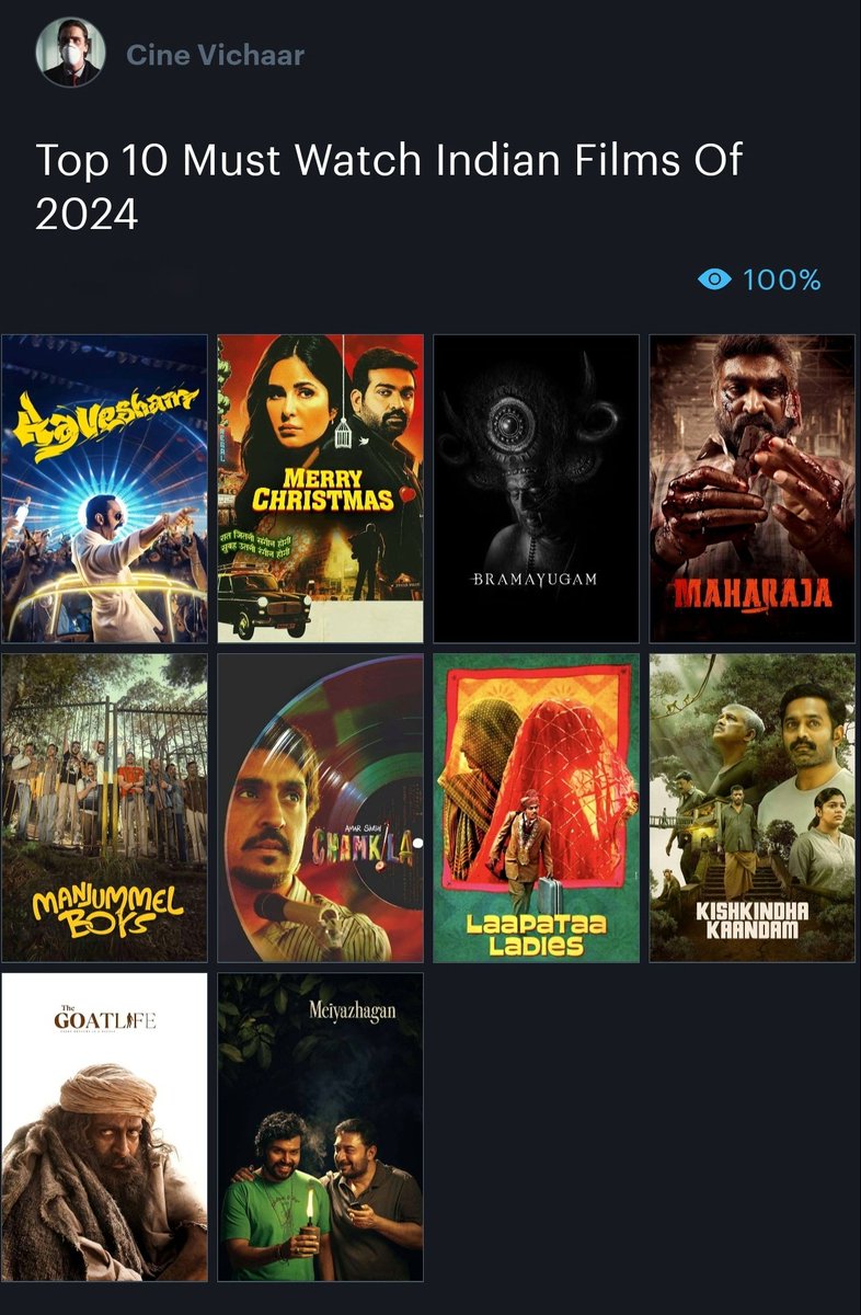 Cine_vichaar's tweet photo. 🎬 What are your top favorite films of 2024? https://t.co/Gbear694wK