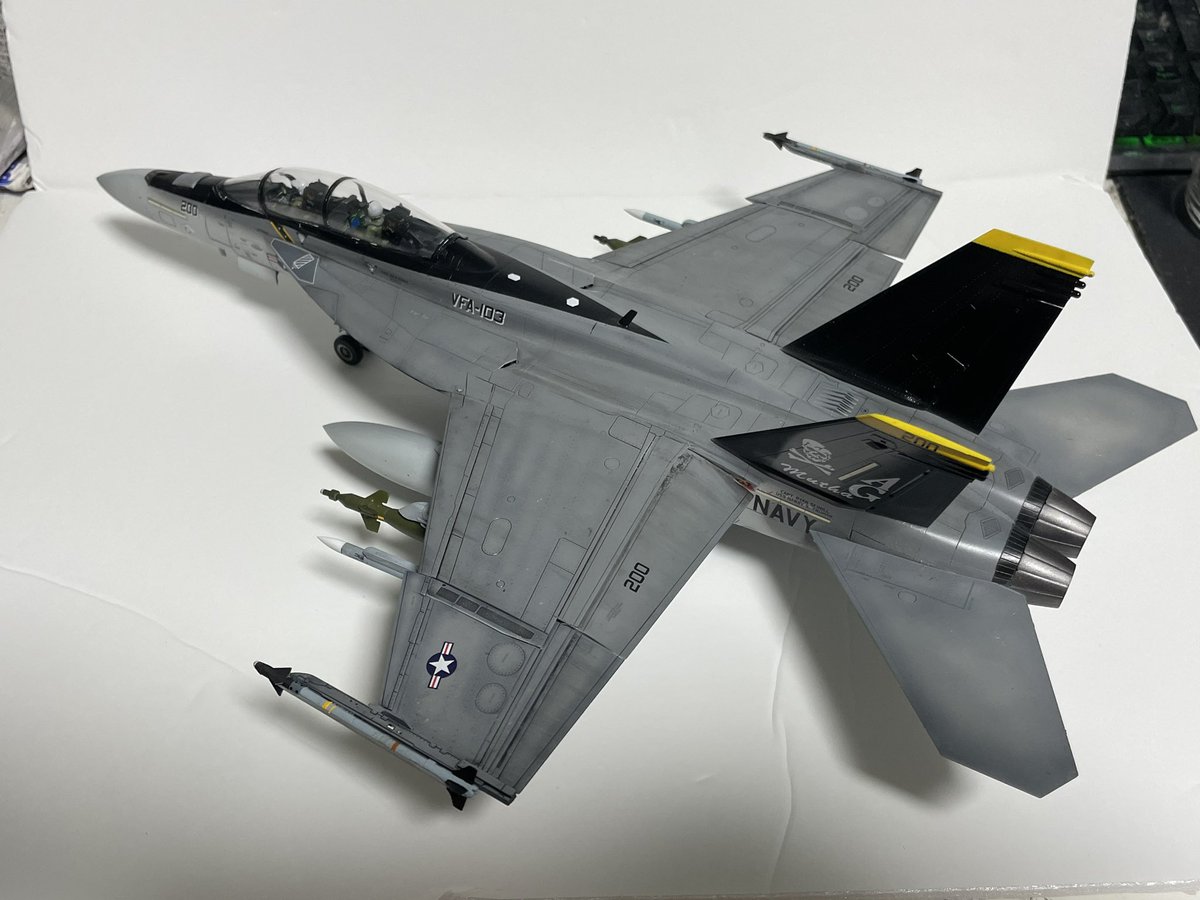tamon_at_21's tweet photo. Meng 1/48 F/A-18F
#meng #F/A-18F #プラモデル
#USN #スパホ　#ホーネット　#ライノ https://t.co/Z8tnKDV45m