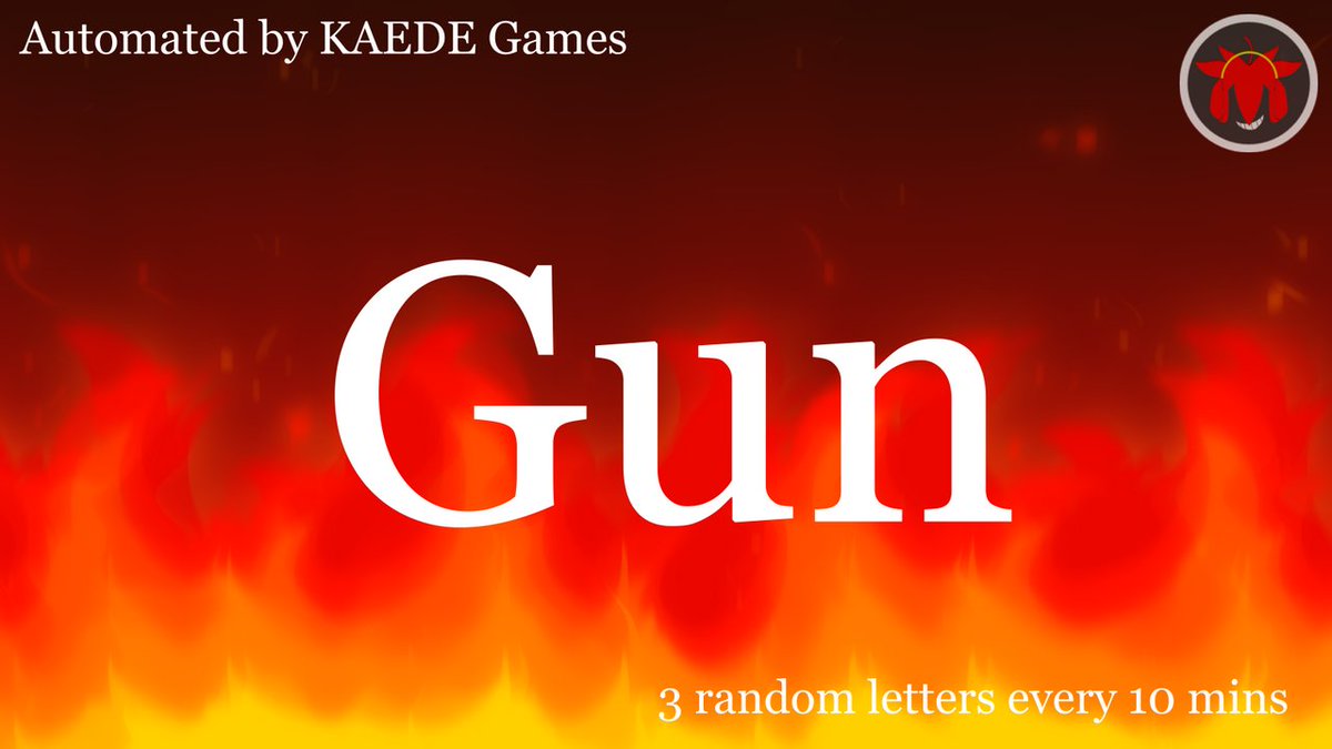 3 random letters every 10 mins (@3letter_) on Twitter photo G u n G u n