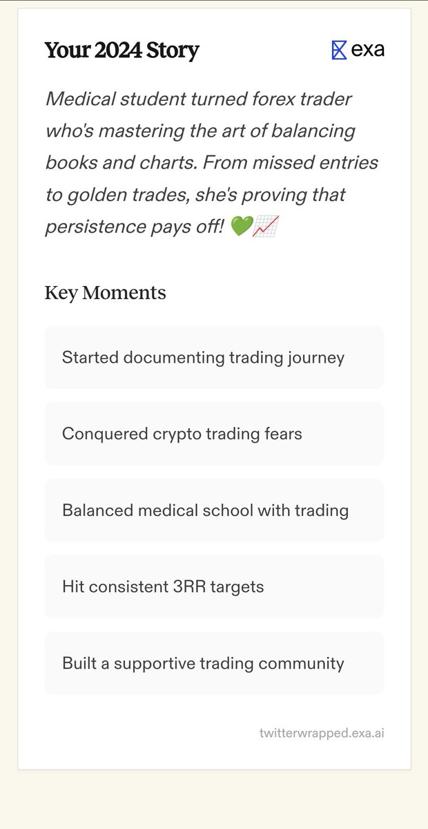 YKTradess's tweet photo. 2024: The year it started to make sense to me 😘🤭💚

Grateful for everyone of you who have been with me on this space since November 2023. I do not take y'all for granted 🫶

Let's do even more next year!!!🤝🥂🫴 https://t.co/PbbaEvXiQk
