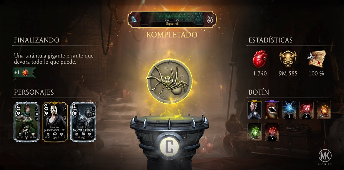 _Stammpa's tweet photo. ¡Acabo de completar un recorrido de la Kripta en Mortal Kombat Móvil! Mira mis estadísticas. https://t.co/QG9On6Dp4t