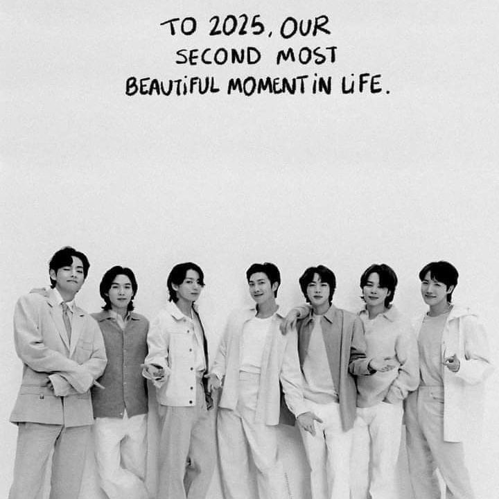 TO 2025. OUR SECOND MOST BEAUTIFUL MOMENT IN LIFE! 🥹💜🫂

BTS YEAR 2025
BTS BTS BTS 
BTS PAVED THE WAY 
BTS Comeback 2025
BTS Reunion
HAPPY 2025 BTS