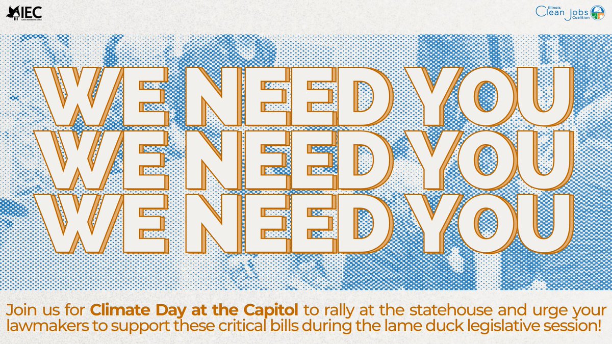 The future of IL’s environmental progress depends on you to #ActOnClimate. Join us on 1/7 to tell your legislators we deserve to: 🚲expand safe walking, biking, &amp; transit infrastructure,💡upgrade our electric grid, &amp; 🏙️transition buildings to clean energy! bit.ly/ClimateDay25