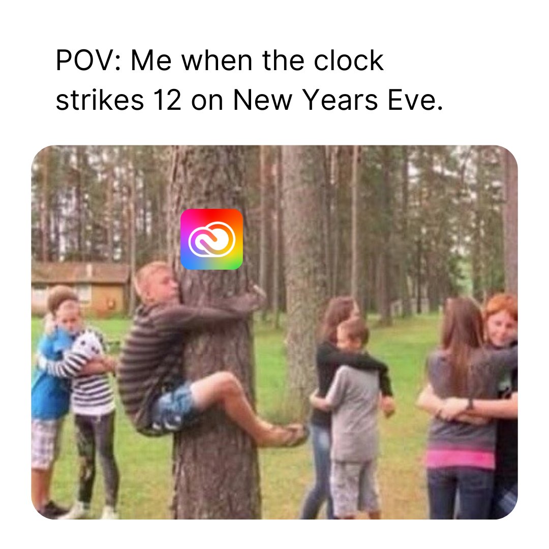 DesignityCom's tweet image. Who needs a midnight kiss when you’ve got Adobe to hold you tight? 💻❤️ 

#AdobeCreativeCloud #DesignHumor #NewYearsEve #DesignLife #DesignMeme