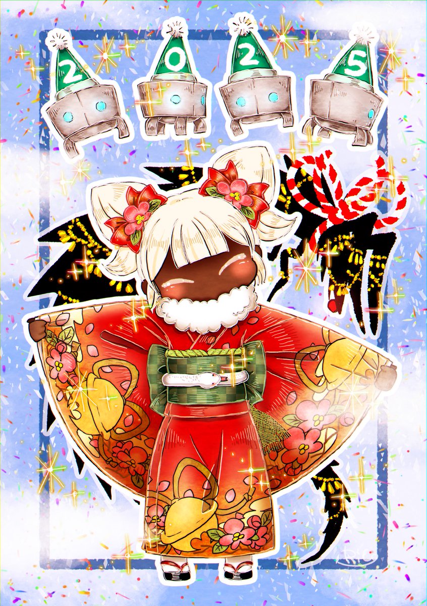 「Happy New Year 2025明けましておめでとうございます今年も教祖と」|🐝り子⚙のイラスト