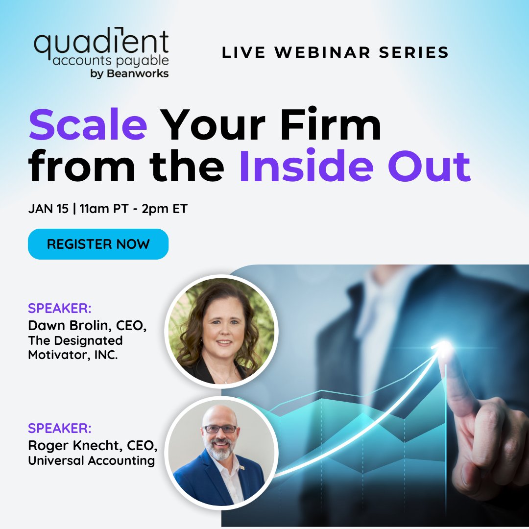 The final session of this series with Roger Knecht and I is here! Explore how automation can revolutionize your accounts payable process, helping your firm scale and improve efficiency. Let's go!

quadient.com/en/events/dawn…